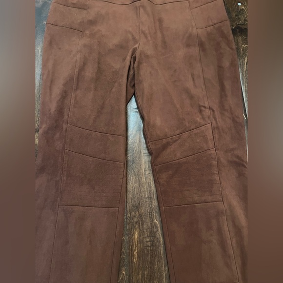 Sundance Luxe Dream Soft Faux Suede Leggings Pants Brown size 8 - Picture 4 of 9